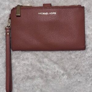 Michael Kors Wristlet Wallet Double Zip Blush Pink